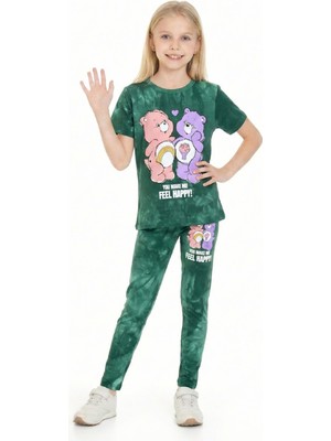 Modanino Kız Çocuk Ayıcık Baskılı Batik Desenli Alt-Üst Takım 3-10 Yaş 12546