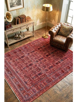 Afgan Otantik Desenli Dokuma Halı Salon Oturma Odası Halısı Klasik Bordo Desenli Yumuşak Dokulu Modern Halı RENKLI4-200X290