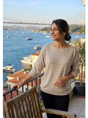 Genel Merserize Bisiklet Yaka Truvakar (Kapri) Kol Triko Bluz