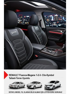 Gm Design Titanyum Serisi Lüks Keten Oto Koltuk Kılıfı (Renault Fluence-Megan1-2-3-Clio Uyumlu)