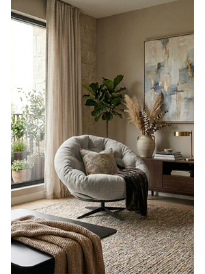 AVYNA Klorı™ 360° Döner Mekanizmalı Tekli Koltuk Berjer | Lüks ve Modern Tasarım