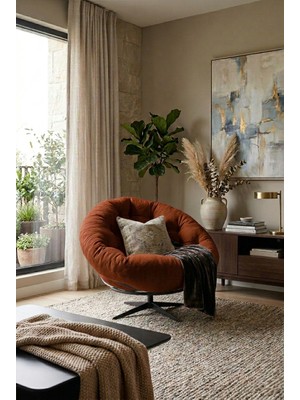 AVYNA Klorı™ 360° Döner Mekanizmalı Tekli Koltuk Berjer | Lüks ve Modern Tasarım