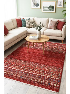 Afgan Otantik Desenli Dokuma Halı Salon Oturma Odası Halısı Klasik Bordo Desenli Yumuşak Dokulu Modern Halı RENKLI2-160X230