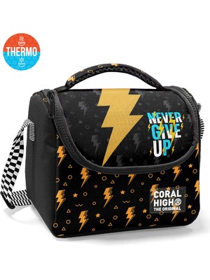 Coral High Kids Siyah Never Give Up Desenli Thermo Beslenme Çantası 37120