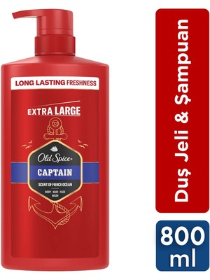 Old Spice Captain 800 ml 3’ü 1 Arada Duş Jeli Derinlemesine Temizleyen Okyanus Kokusu