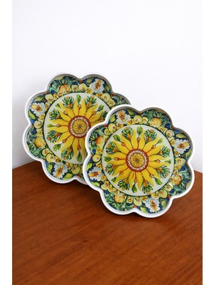 Zucci Home Akdeniz Esintisi | 2'li Cam Dekoratif Sunum Tepsisi | Shine Solaria Art | 2 Adet