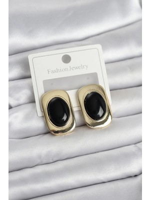 İlk El Grup Ieg™  Siyah Renk Kare Model Vintage Kadın Küpe TG27BKP11657