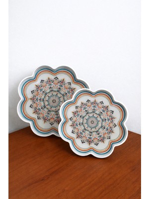 Zucci Home Akdeniz Esintisi | 2'li Cam Dekoratif Sunum Tepsisi | Shine Anatolia Rossace | 2 Adet