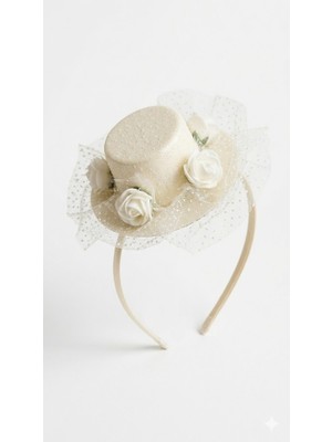 Ceyyiz Vintage Gelin Vualet - Inci Işıltılı Mini Şapka Tasarımlı Gelin Tacı