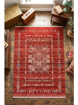 Afgan Otantik Desenli Dokuma Halı Salon Oturma Odası Halısı Klasik Bordo Desenli Yumuşak Dokulu Modern Halı RENKLI3-160X230