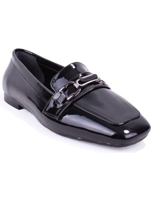 Dagoster DZA07-86926103  Siyah Rugan Günlük Babet Kadın Ayakkabı