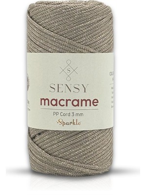 Sensy 3 mm Simli Polyester Makrome İpi 250 gr Vizon Renkli Katı Malzeme Özellikleri