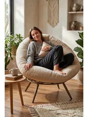 AVYNA Arvıon™ Exclusive Lounge Tekli Koltuk Berjer | Tv & Dinlenme Koltuğu | Yastıklı & Minderli - Krem