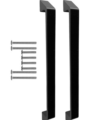 Leaf Shop Mutfak ve Banyo Dolabı Kapakları ve Çekmeceler Için Metal Kulp Paslanmaz Alüminyum Mobilya Dolap Kulbu 192MM Mat Siyah 2 Adet