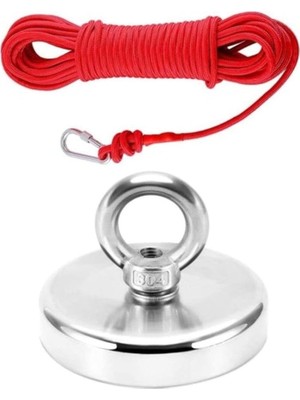 Leaf Shop Magnet D48 Magnet Fishing 20MT Halatlı Neodyum Pot Mıknatıs Seti