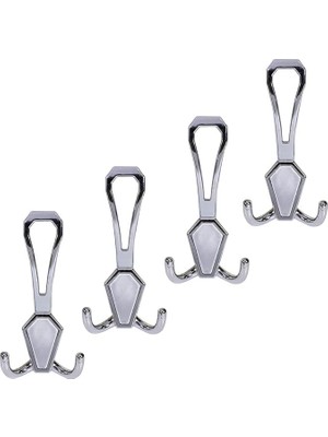 Leaf Shop Nobel Portmanto Vestiyer Duvar Askısı Dolap Elbise Askılığı Krom (4 Adet)