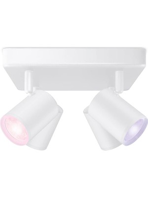 Leaf Shop Imageo 4'lü Spot Ayarlanabilir Beyaz ve Renkli, Kısılabilir, 16 Milyon Renk, Wi-Fi Üzerinden Uygulama/ses ile Akıllı Kontrol, Beyaz