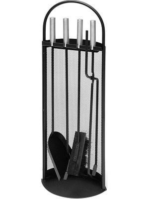 Leaf Shop 5 Li Lüx Ithal Tel Standlı Şömine-Soba Maşa Takımı Aksesuar Set 047