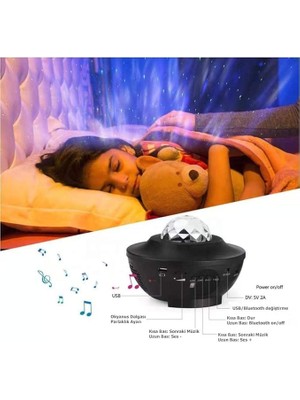 Leaf Shop Smart Starry Projektör Light-Blth+Müzik+7farklı Ambians
