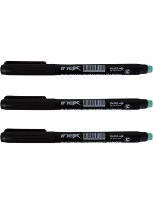 Leaf Shop CD Asetat Kalemi M Uç 0.8 mm 3 Lü (Siyah)