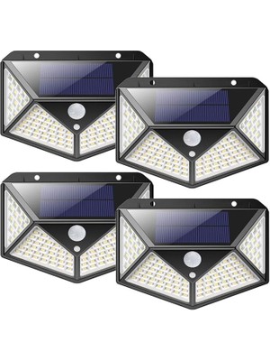 Leaf Shop Adet Güneş Enerjili Solar Bahçe Duvar Lamba Aydınlatma 100 LED