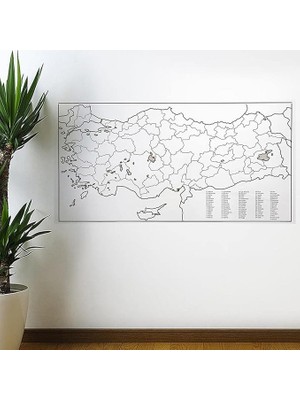 Leaf Shop Ithalat Yazılabilir Türkiye Haritası Manyetik Duvar Stickerı 110 x 56 cm