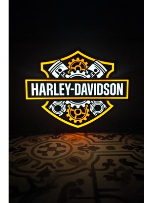MEKTrend Harley Davidson Tasarımlı Dekoratif Aydınlatma (26X21CM)