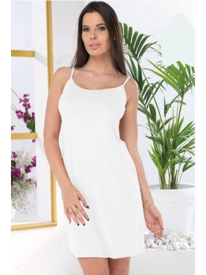 Malabadi Geniş Kombinazon 1060 Kadın Beyaz Renk Modal Kumaş ile Kırışmaz ve Yıpranmaz