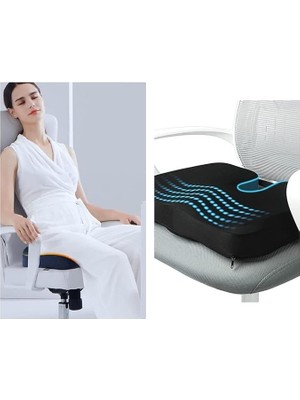 Leaf Shop Oturma Minderi Visko Cocix Elastik Minder Basur Hemoroid Minderi Oturma Simidi Yastığı Dik Duruş Minderi