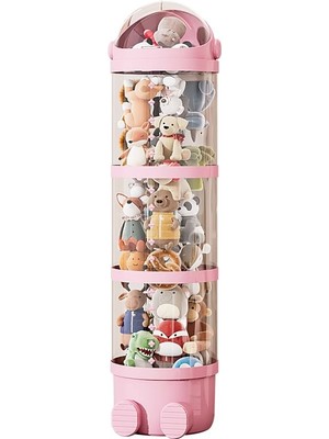 Glazeus Peluş Oyuncak Saklama Tüpü Tekerleksiz Astronot 130CM x 28CM Pembe