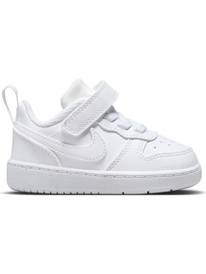 Nike Court Borough Low Recraft (Td) Kids  Sneaker Lastik Bağcıklı Bantlı Unisex Günlük Çocuk Spor Ayakkabı Beyaz