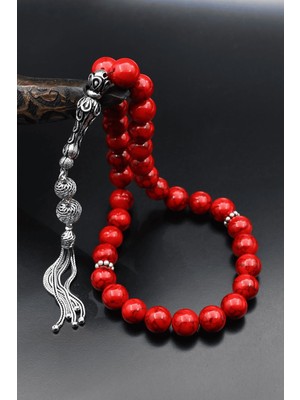 Prestige Gümüş Doğal Kuvars Taşlı Tesbih 925 Ayar Gümüş Püsküllü 10MM Küre Kesim 902622