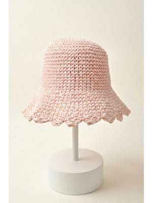Mollycrush Kadın Pembe Hasır Ip El Örmesi Bucket Şapka | Plaj Trend Tasarım