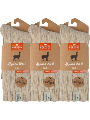 NordSox Kadın Alpaka Yün Çorap 3’lü Paket