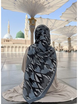 Qalortex Scarf Zebra Desen Şal-Turkuaz