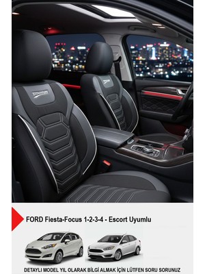 Gm Design Titanyum Serisi Lüks Keten Oto Koltuk Kılıfı -(Ford Focus-Fiesta Ile Uyumlu)