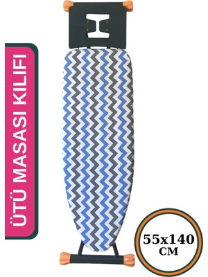 Asev Home Ütü Masası Kılıfı Büyük Boy İpli Stoperli Keçeli Kılıfı Örtüsü Bezi 55 x 140 cm Larissa