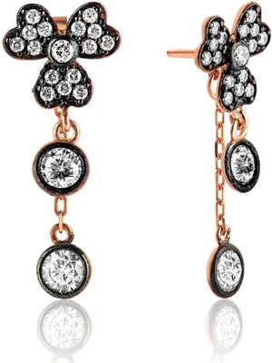 Aya Diamond Gümüş Sallantılı Yonca Küpe