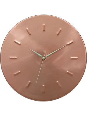 Copper Empire 30X30 cm Yuvarlak Şık Modern Dekoratif Bakır Duvar Saati