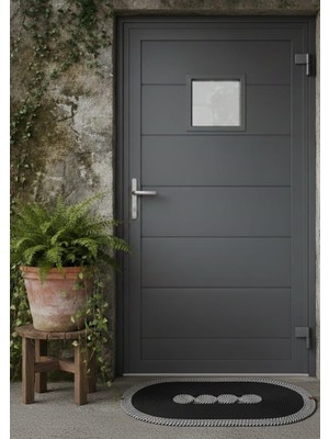 Mtg Jüt Tasarım 4 Halkalı Oval Paspas Jüt Halattan El Emeği Kapı Önü Lavabo Önü Banyo Paspası