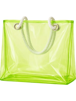 Neon Şeffaf Pvc Plaj & Günlük Tote Çanta 20LITRE Hacim – Halat Saplı Modern Tasarım