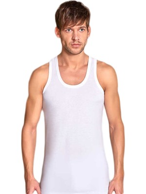 Berrak , 6'lı Paket Erkek Atlet %100 Cotton Pamuk-Beyaz-S