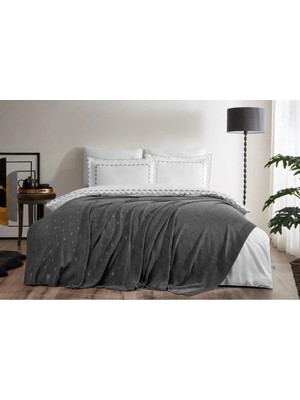 Özdilek Gelin Seti Triko Battaniye Nadıa Antrasit