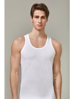 Berrak Erkek Beyaz Klasik Pamuk Askılı Atlet 1004 6'lı-Beyaz-S