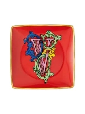 Versace Holiday Alphabet 12 cm Kare Tabak V HARFI  11940-403702-15253