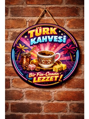 Mayeka Cafe Restoran Için Türk Kahvesi 80 Ler Kahve Duvar Kapı Tablo Süsü Ahşap Askılı Pano Tabela No 10