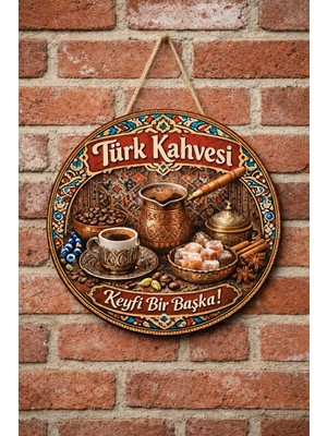 Mayeka Cafe Restoran Için Türk Kahvesi Osmanlı Kahve Duvar Kapı Tablo Süsü Ahşap Askılı Pano Tabela No 17