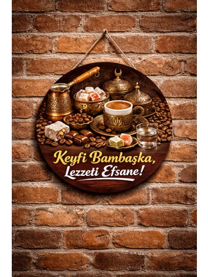 Mayeka Cafe Restoran Için Türk Kahvesi Kahve Duvar Kapı Tablo Süsü Ahşap Askılı Pano Tabela No 27