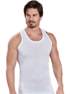 Berrak Erkek Beyaz Penye Atlet 3'lü 1004-BEYAZ-4XL