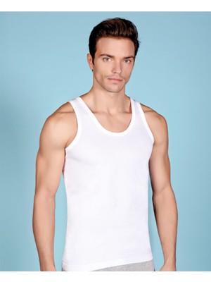 Berrak Erkek Beyaz 3 Lü Klasik Penye Atlet-Beyaz-S